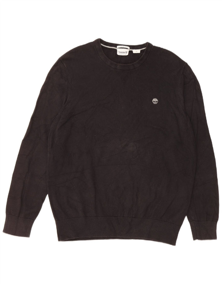 Timberland Herren-Pullover mit Rundhalsausschnitt, groß, schwarze Baumwolle