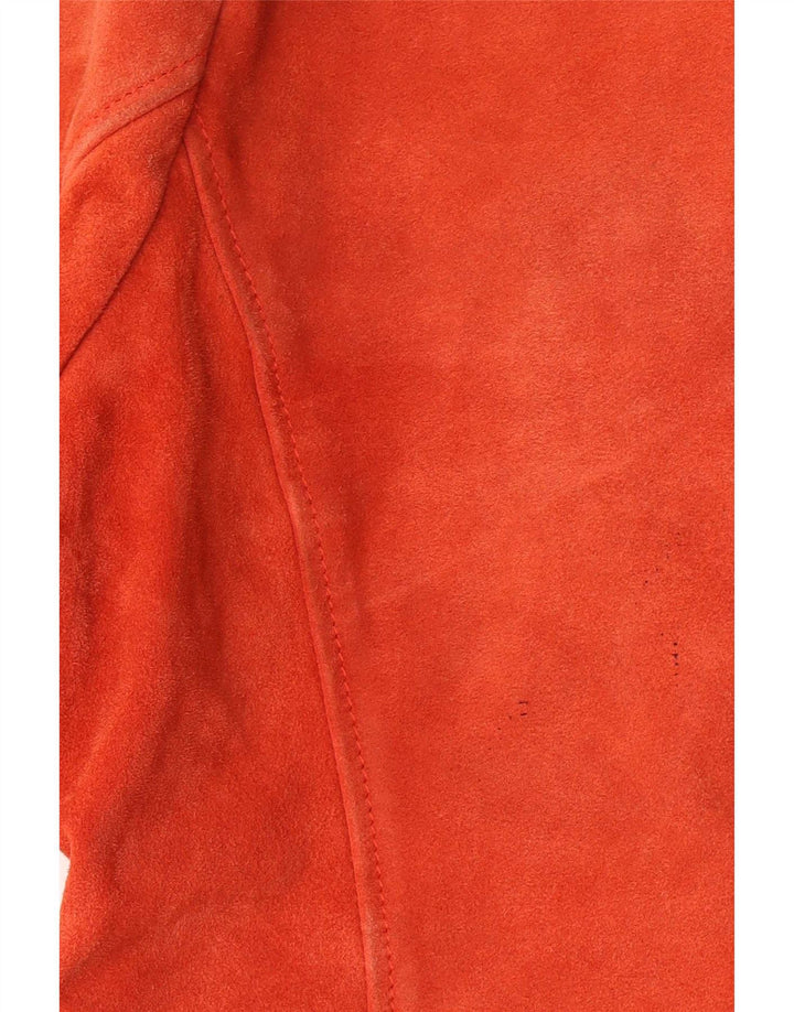 Topshop Damen-Bikerjacke aus Wildleder, Gr. 16, großes rosafarbenes Leder