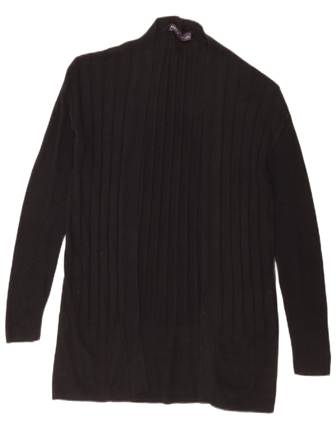 Marks & Spencer Offener Damen-Cardigan-Pullover UK 10 Small Schwarz gestreift