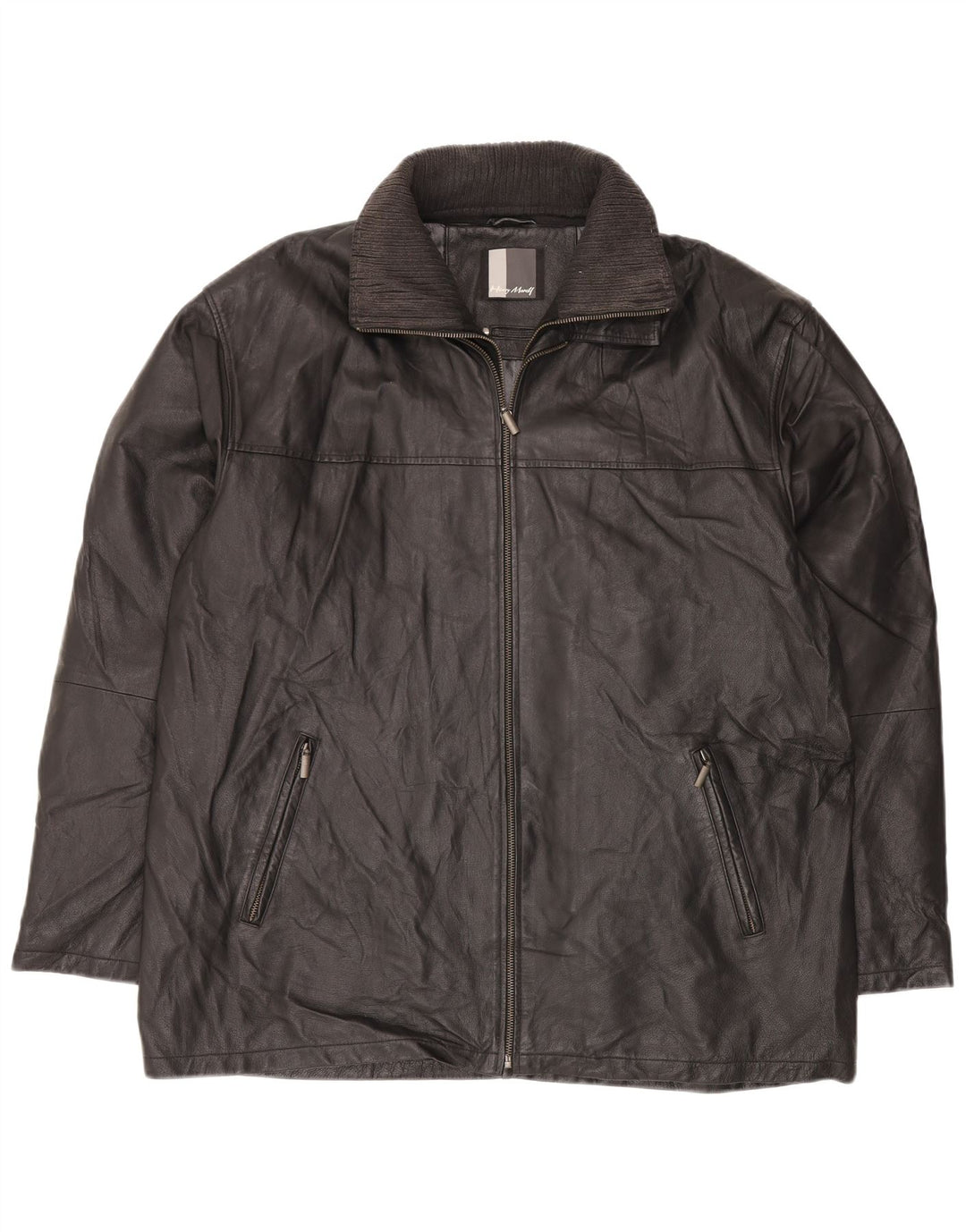 HENRY MORELL Herren Lederjacke UK 42 XL Schwarzes Leder