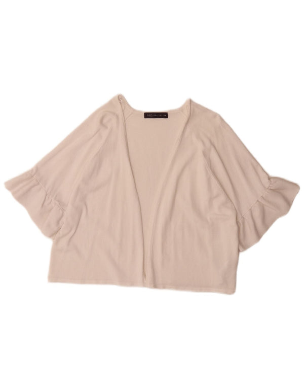 Marks & Spencer Damen Crop Open Bolero Top UK 16 Large Weiße Viskose