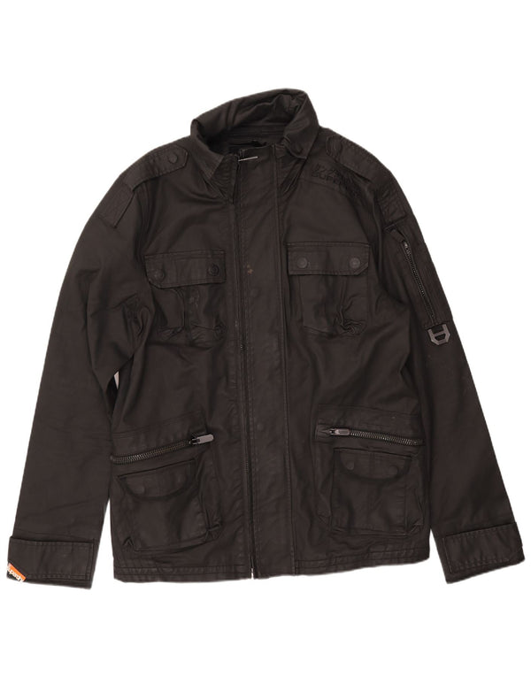 Superdry Herren Militärjacke UK 44 2XL Schwarz Baumwolle