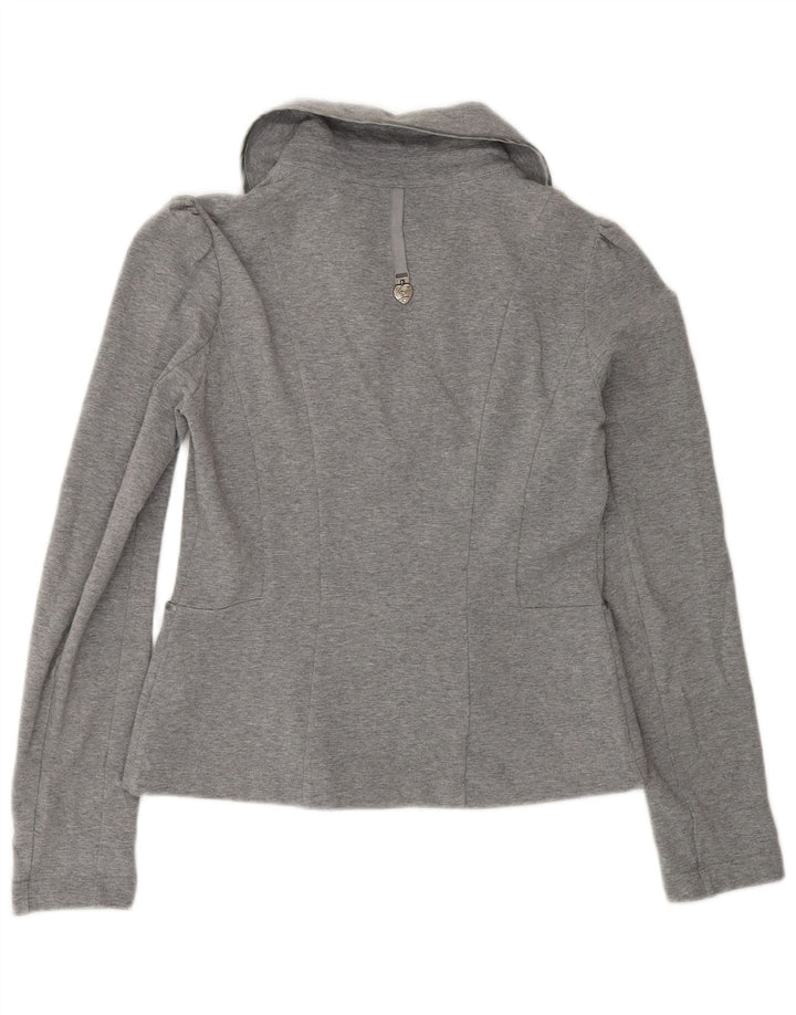 Liu Jo Damen Strickjacke Top UK 12 Mittelgraue Baumwolle