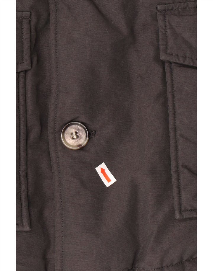 WOOLRICH Wattierter Jungenmantel mit Kapuze, 9–10 Jahre, schwarze Baumwolle