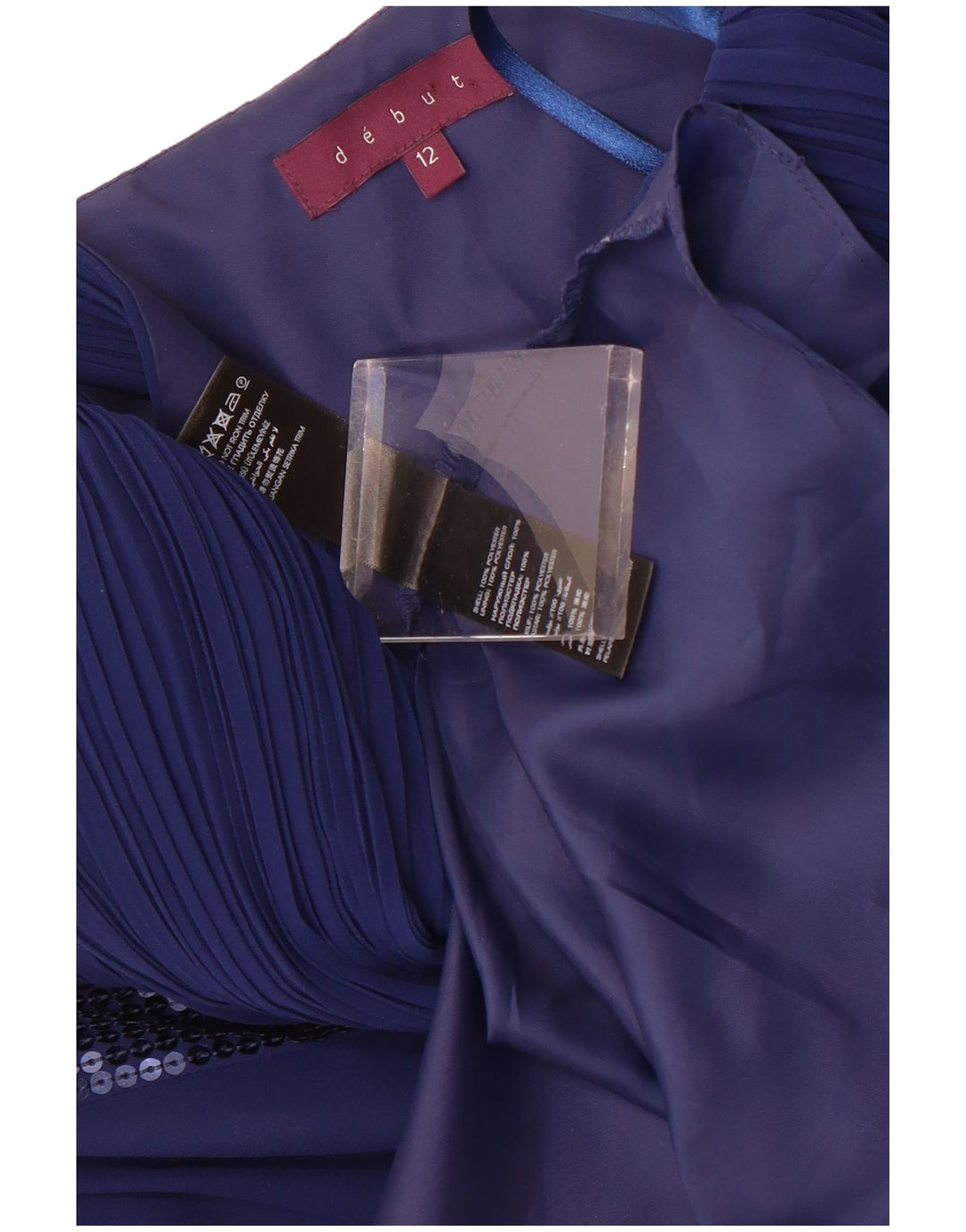 Debut One-Shoulder-Kleid für Damen, UK 12, Mittelblau, Polyester