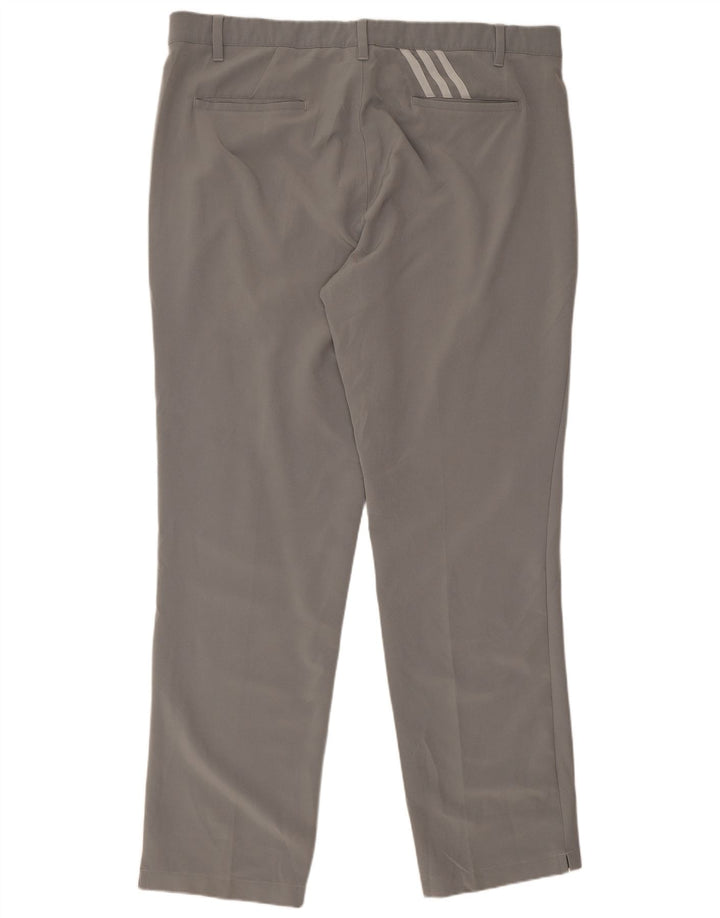 Adidas Herren Straight Chino Hose W38 L32 Grau Polyester
