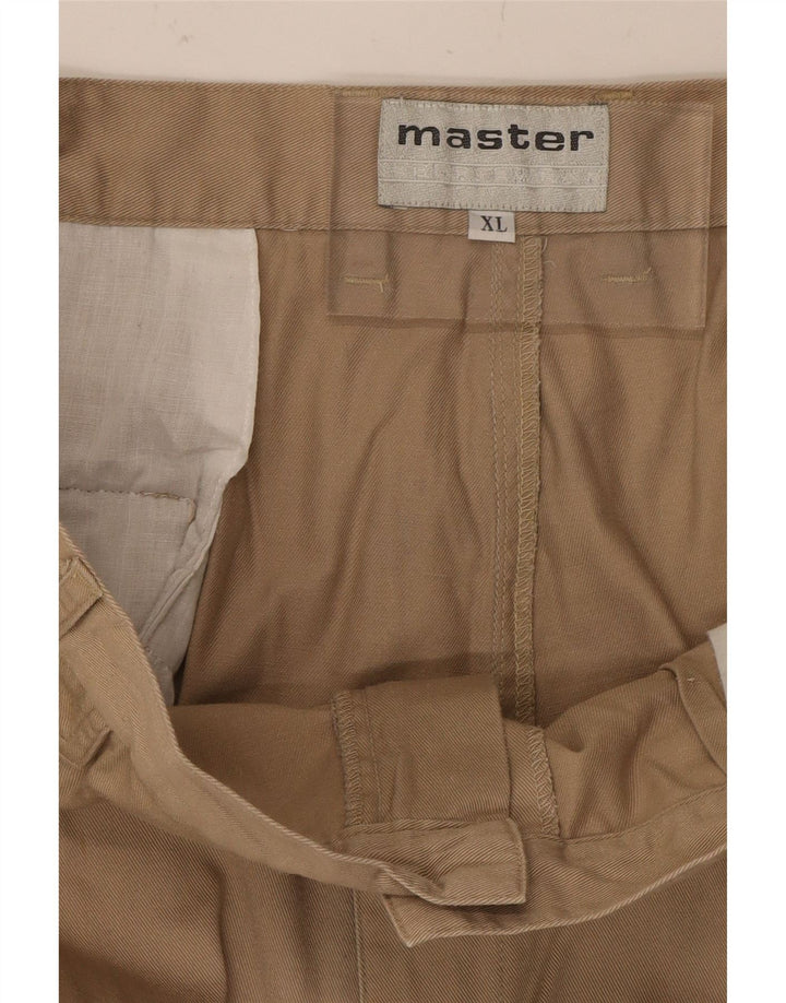 MASTER Mens Pegged Chino Shorts XL W36 Beige Cotton Vintage Master and Second-Hand Master from Messina Hembry 