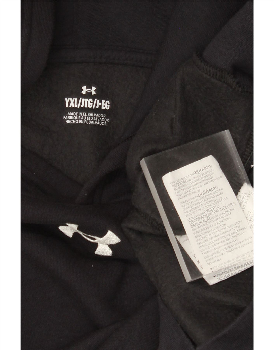 UNDER ARMOUR Kapuzenpullover für Jungen, 13–14 Jahre, XL, schwarze Baumwolle