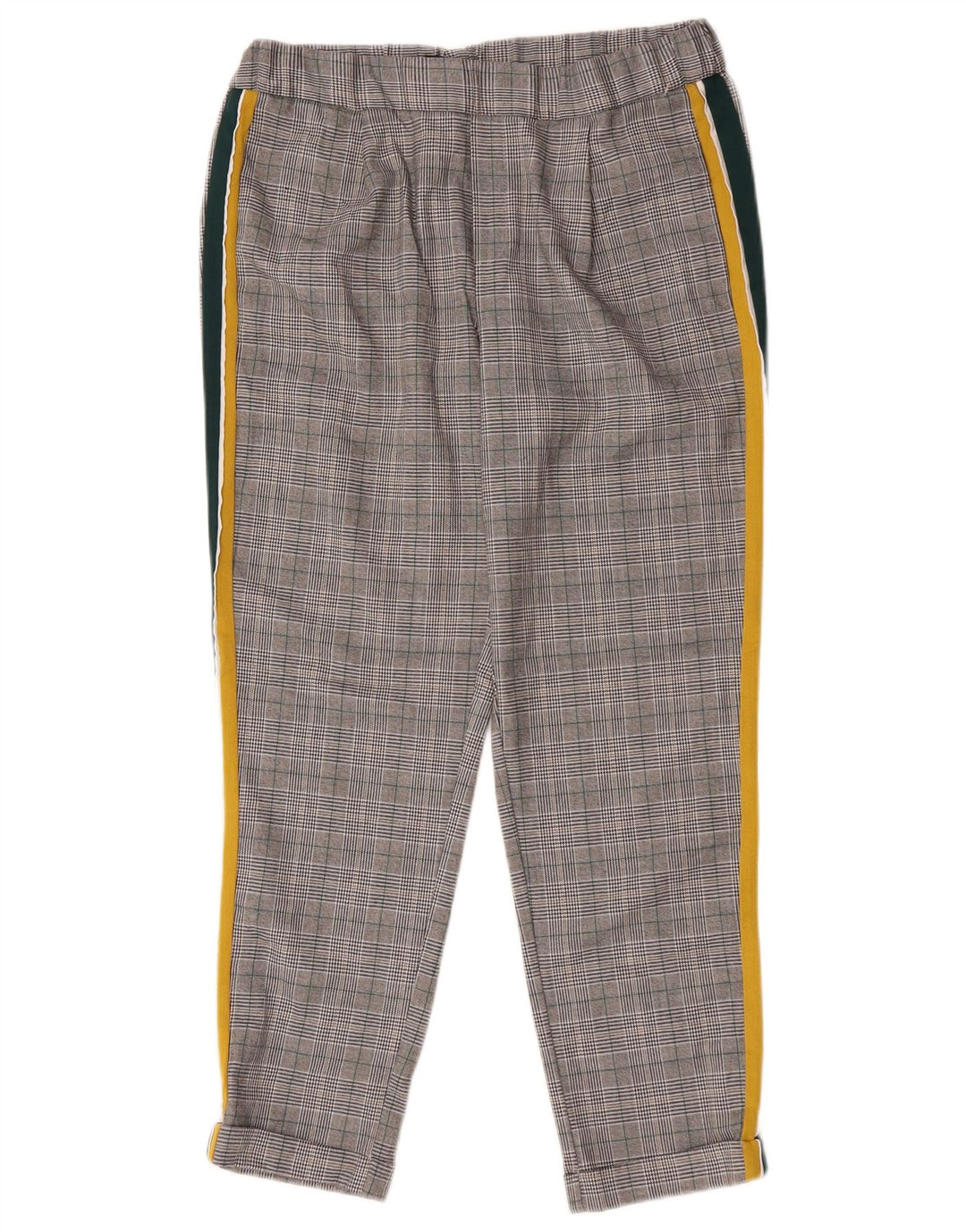 Gerade geschnittene Damenhose von Zara, mittelgroß, W28, L25, grau kariertes Polyester