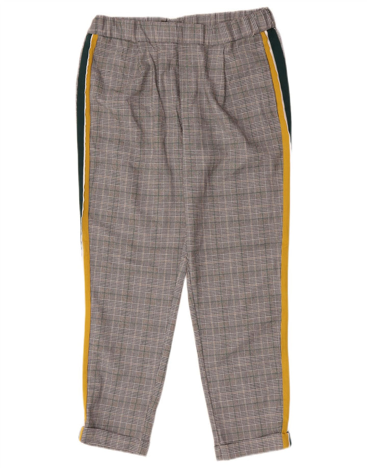 Gerade geschnittene Damenhose von Zara, mittelgroß, W28, L25, grau kariertes Polyester