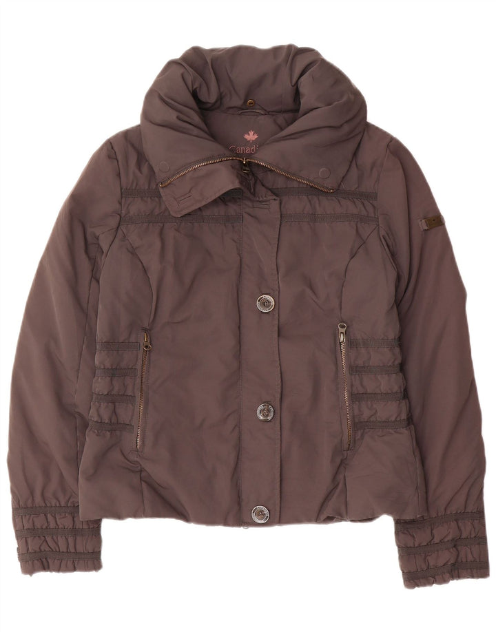 Canadiens Damen Wattierte Jacke UK 14 Mittelgraues Polyester