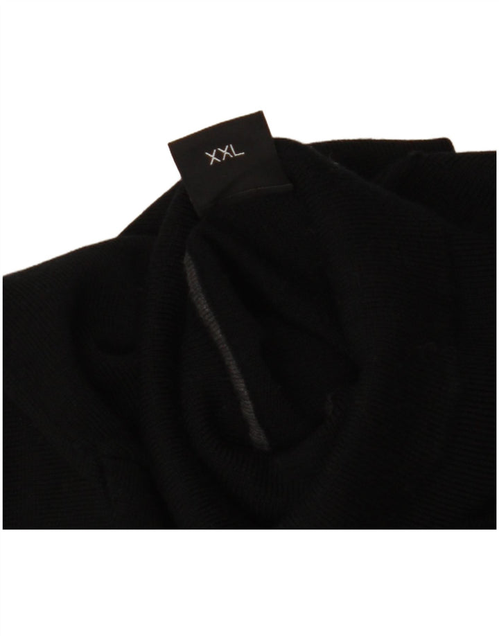 Hugo Boss Herren-Pullover mit Rollkragen, 2XL, schwarze Wolle