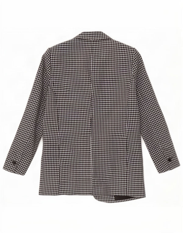 Zara Damen 1-Knopf-Blazerjacke EU 40 Mittelschwarzer Gingham