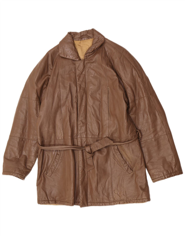 Vintage Herren-Lederjacke mit klassischer Passform, UK 40, Größe L, Braun