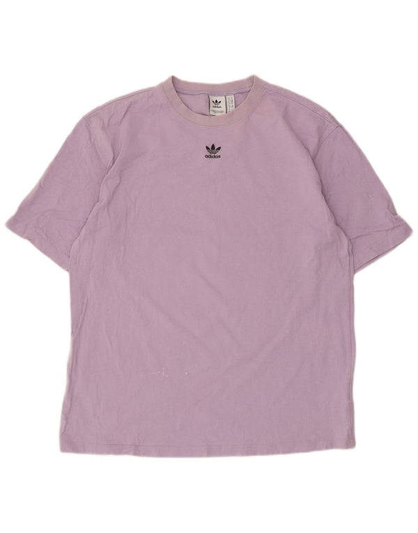 Adidas Damen Übergroßes T-Shirt Top UK 10 Small Lila Baumwolle
