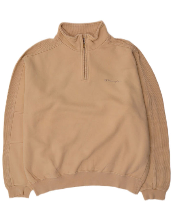 Champion Herren-Sweatshirt mit Reißverschluss, XL, beige Baumwolle