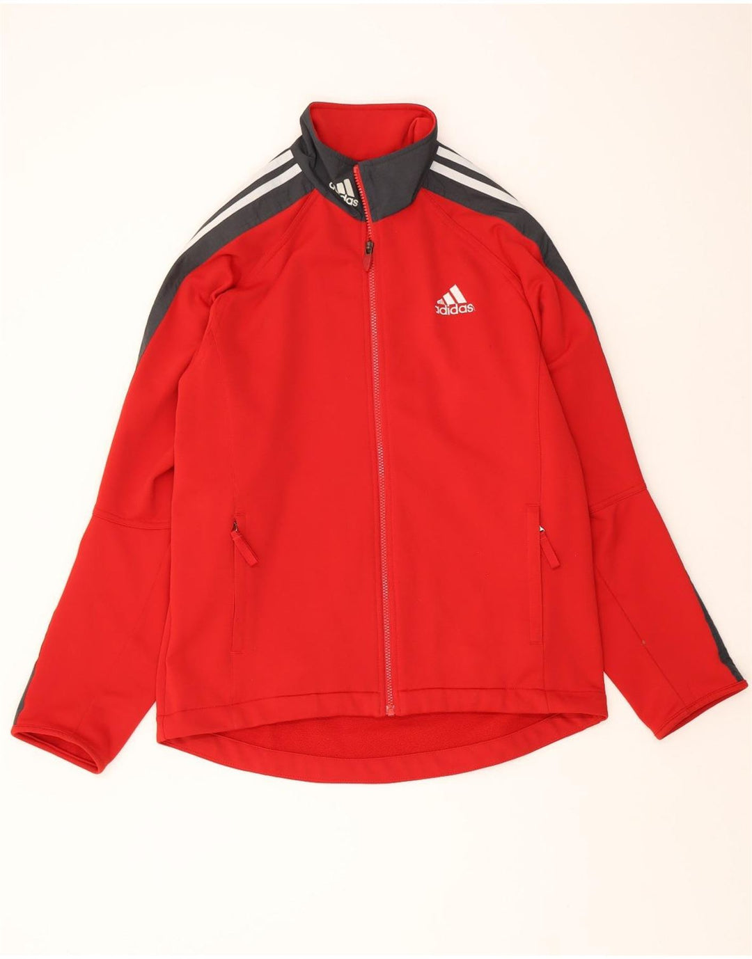 ADIDAS Mens Tracksuit Top Jacket UK 40/42 Medium Red Colourblock Polyester Vintage Adidas and Second-Hand Adidas from Messina Hembry 