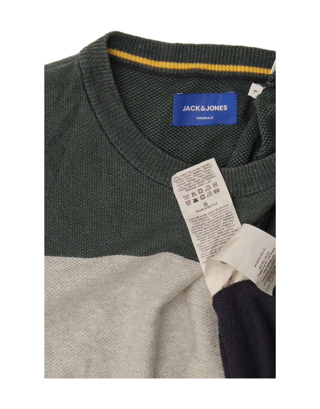 Jack & Jones Herren-Oberteil, langärmelig, groß, mehrfarbig, gestreift, Baumwolle