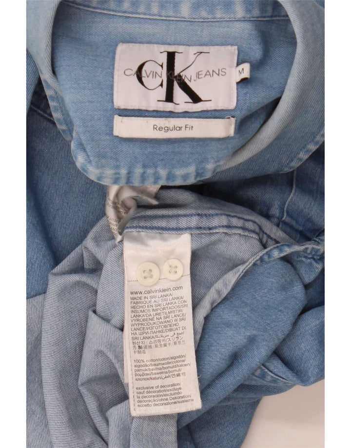 Calvin Klein Jeans Herren-Jeanshemd mit normaler Passform, mittelblaue Baumwolle
