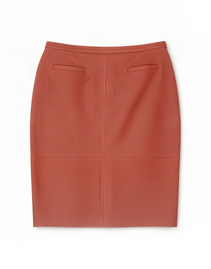 Vintage Damen Lederrock W34 Groß Rot