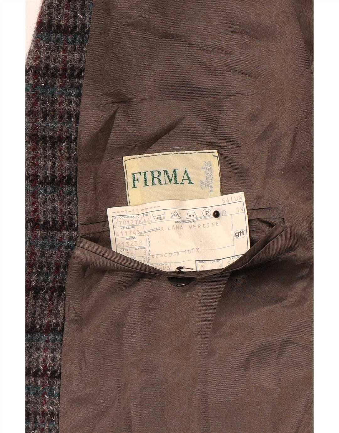 FIRMA Herren-Blazerjacke mit 3 Knöpfen, UK 40, große, mehrfarbig karierte Wolle