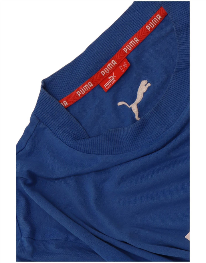 Puma Herren-T-Shirt mit Grafik, groß, aus blauer Baumwolle