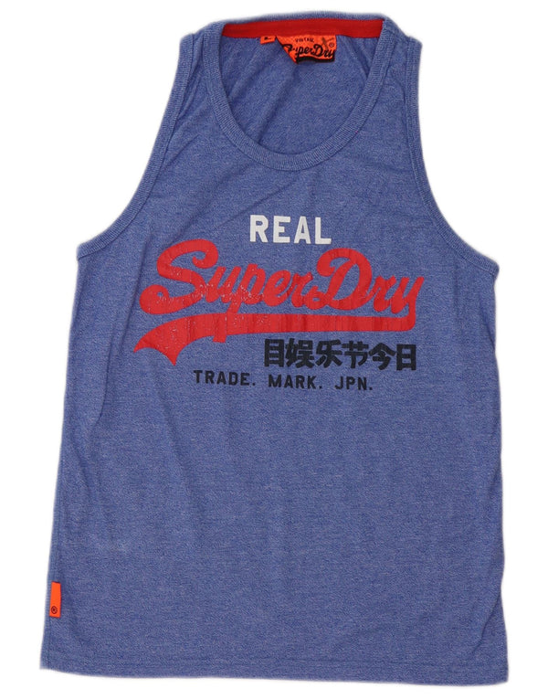 Superdry Herren Grafik-Trägershirt, Größe L, Blau