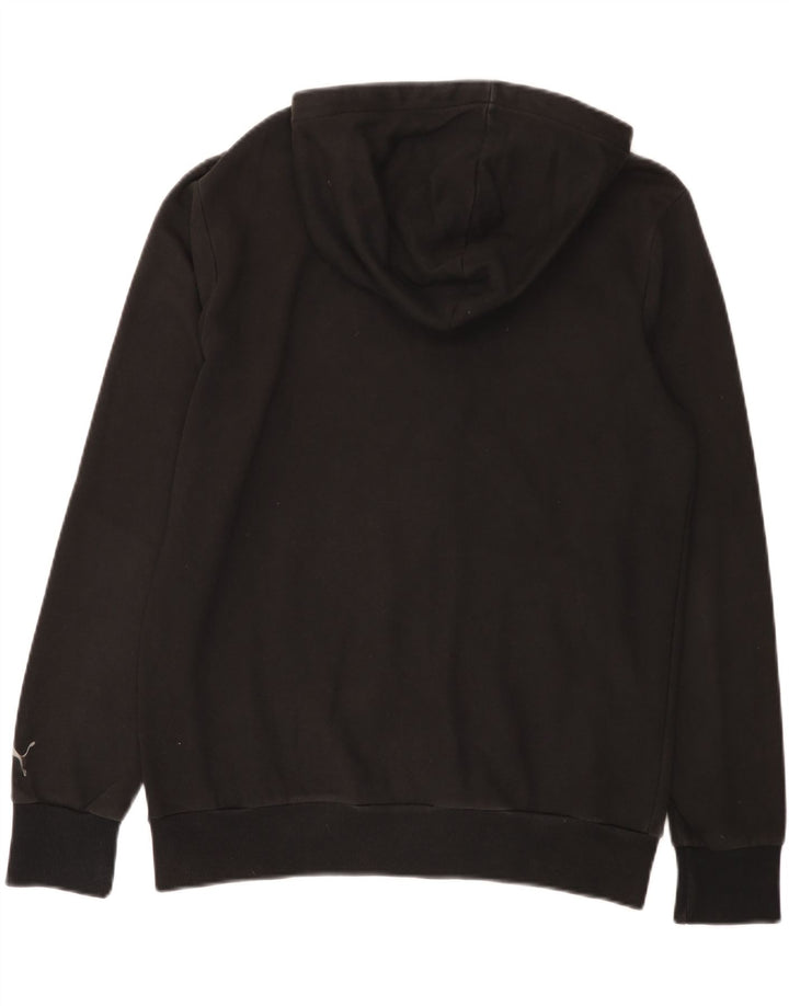 Puma Herren-Kapuzenpullover mit grafischem Reißverschluss, Größe S, schwarze Baumwolle