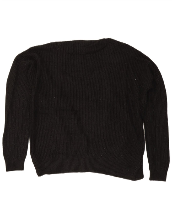 MOSSIMO Damen Übergroßer offener Cardigan-Pullover UK 14 Mittelschwarzes Acryl