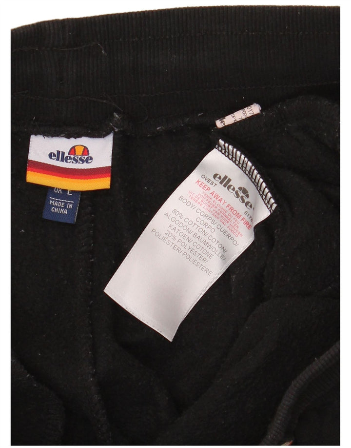 ELLESSE Herren-Trainingshose, Jogginghose, Größe L, Schwarz, Baumwolle