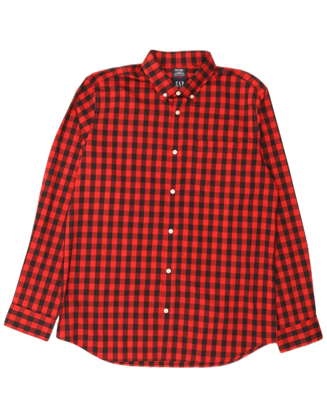 Gap Herrenhemd, großes rotes Gingham-Baumwollhemd