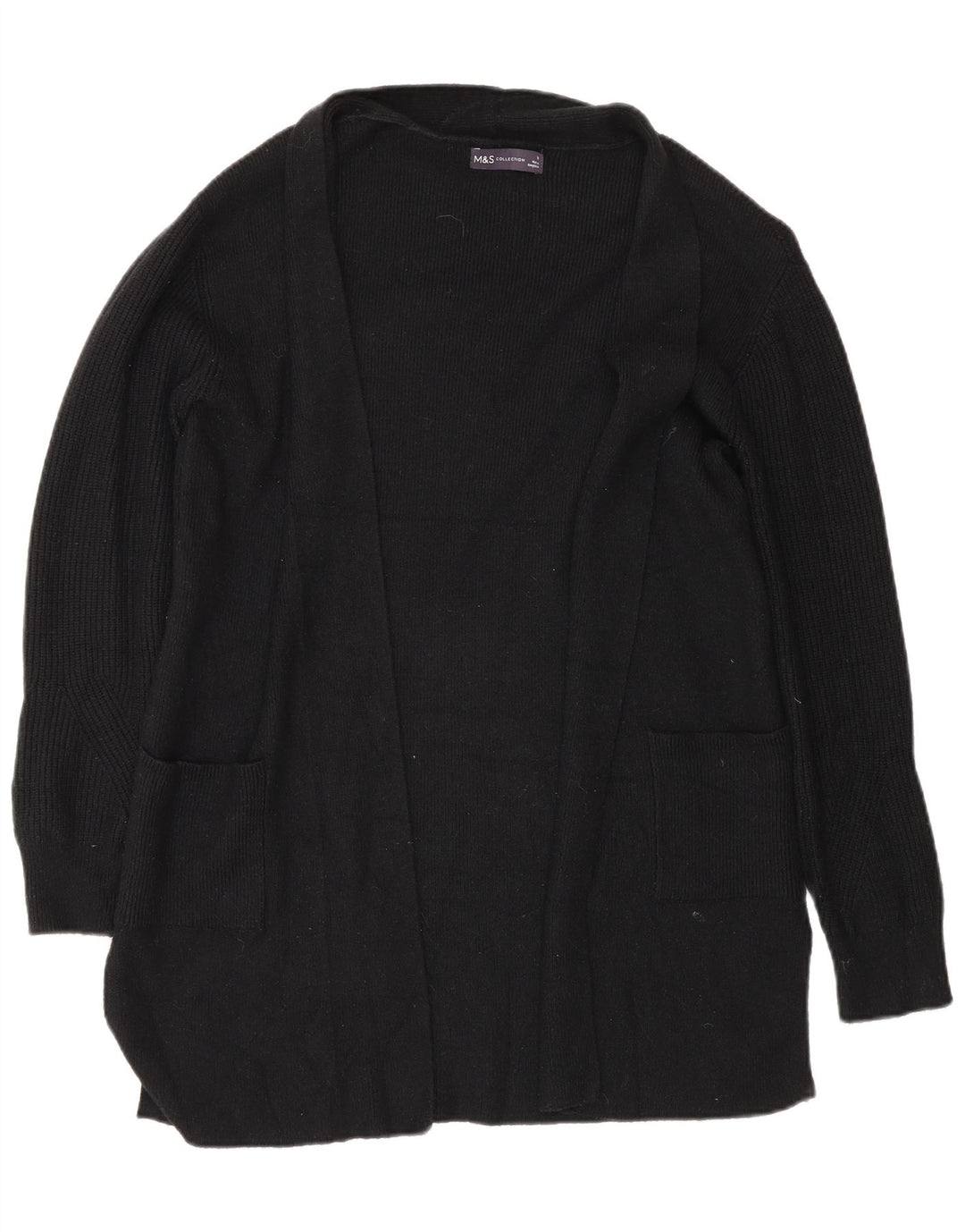 Marks & Spencer Damen Longline-Cardigan-Pullover UK 10 Small Schwarz