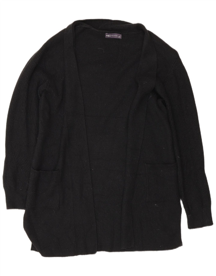 Marks & Spencer Damen Longline-Cardigan-Pullover UK 10 Small Schwarz
