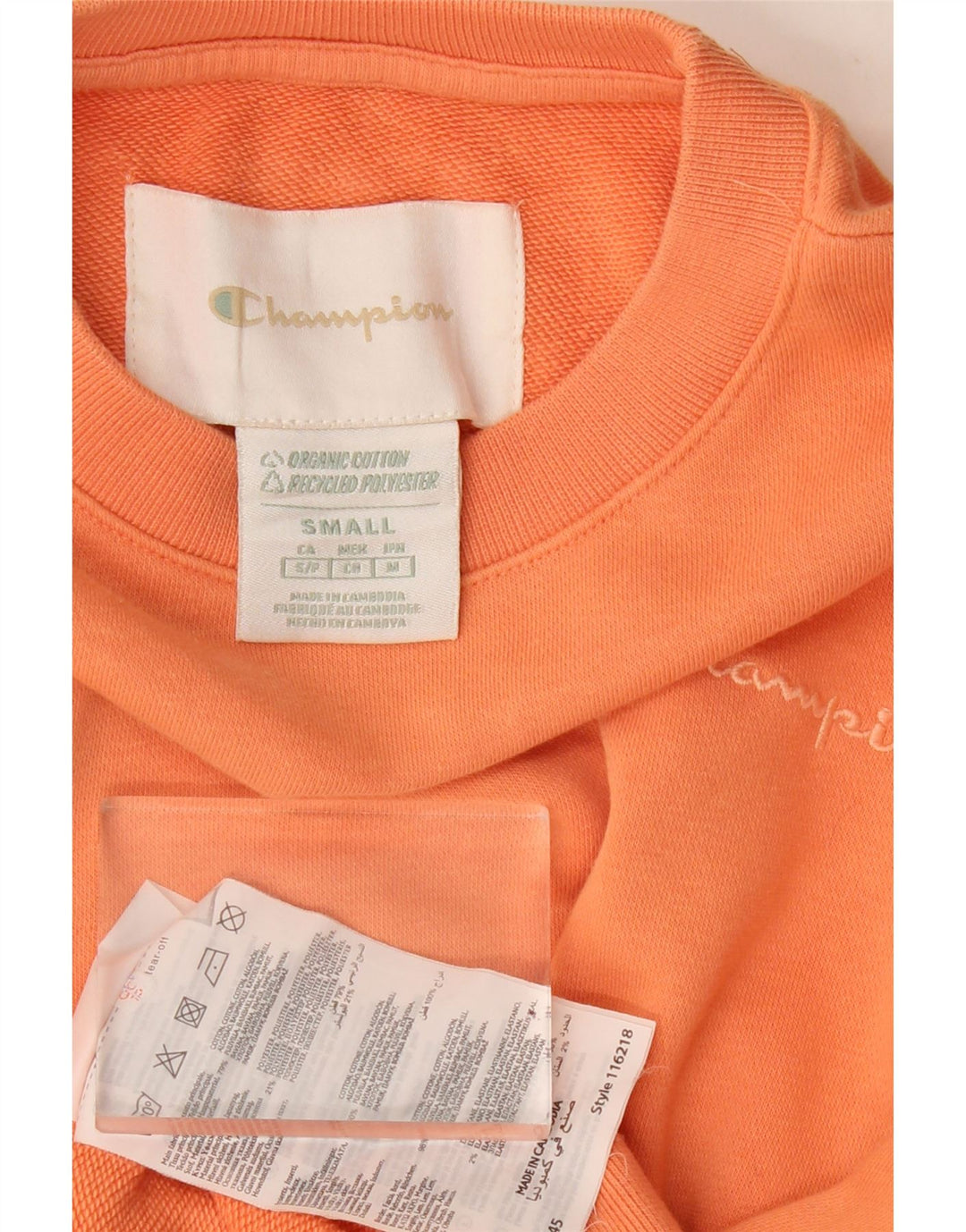 Champion Damen-Sweatshirt in Übergröße, Gr. 10, Größe S, Orange, Baumwolle