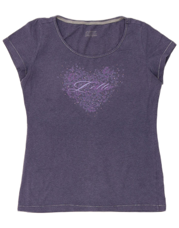 Lotto Grafik-T-Shirt für Damen, UK 10, Größe S, Marineblau, Baumwolle