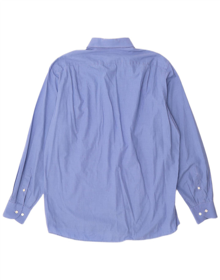Hugo Boss Herrenhemd Größe 16 1/2 42 Große blaue Baumwolle