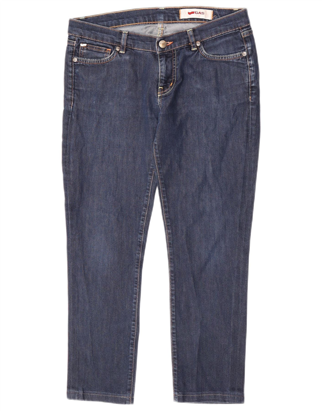 GAS Damen Crop Slim Jeans W29 L24 Blaue Baumwolle