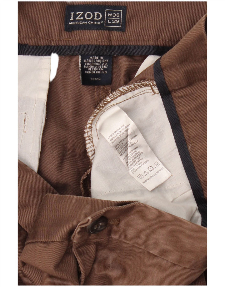 IZOD Gerade Chinohose für Herren, W38, L29, braune Baumwolle