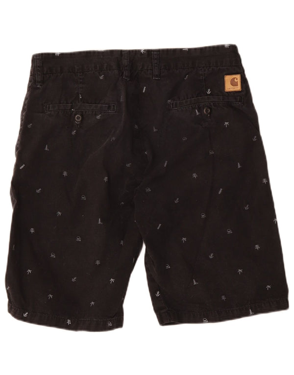 Carhartt Mens Abstract Pattern Chino Shorts W31 Medium Black Cotton