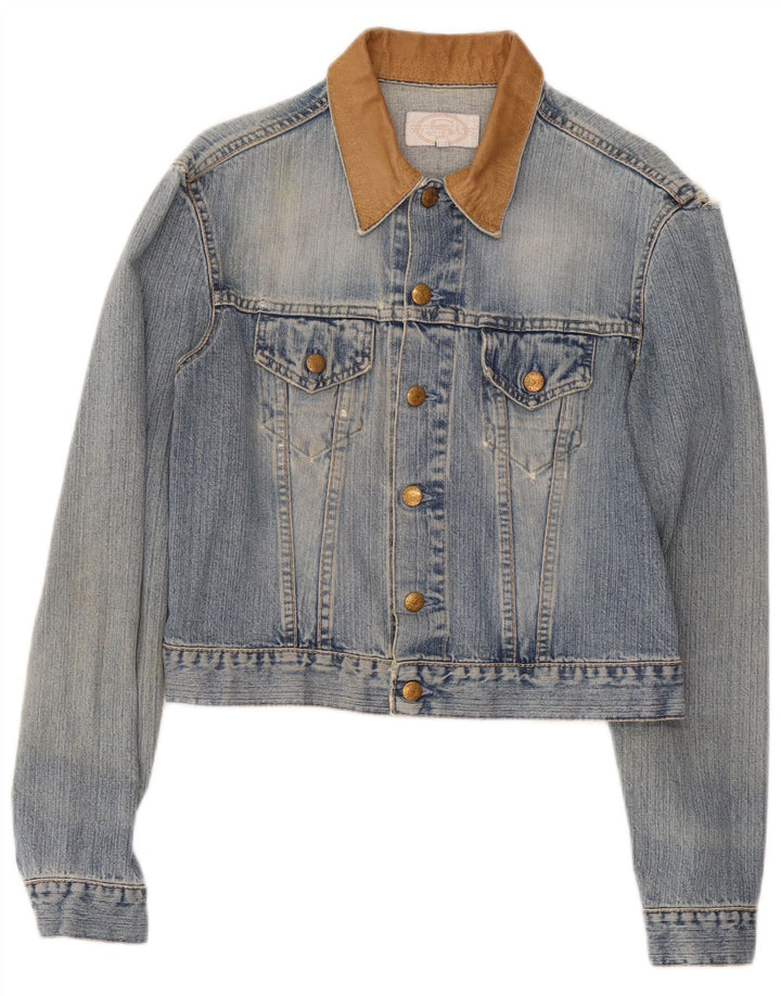 Swish Damen Crop Denim Jacke UK 14 Mittelblau
