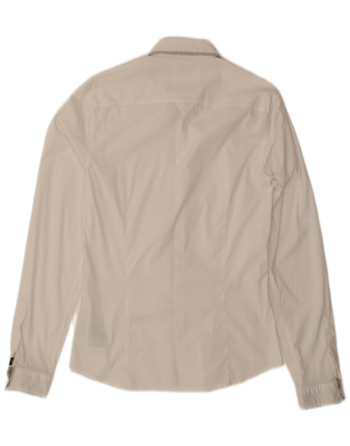 GUESS Herren-Slim-Fit-Hemd, Größe S, weiße Baumwolle