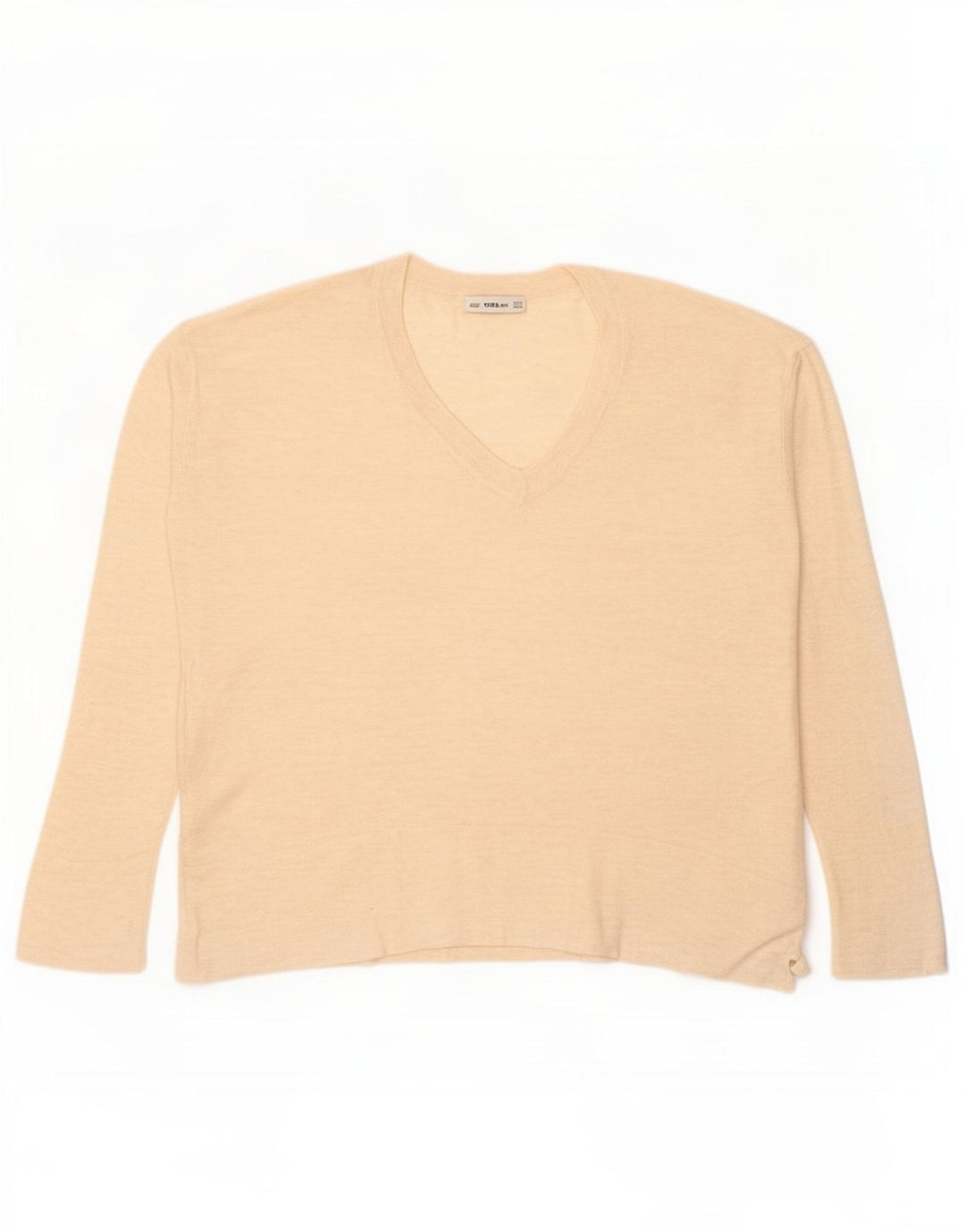 Zara Damen Übergroßes Top Langarm UK 14 Medium Beige Flecked