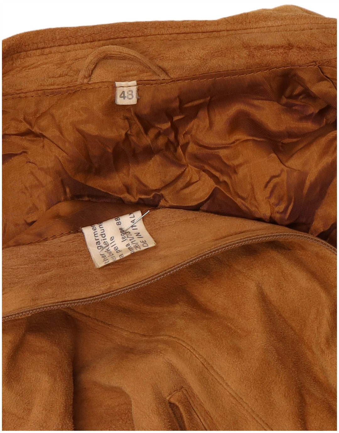 Vintage Damen Wildleder Bomberjacke IT 48 XL Braunes Leder