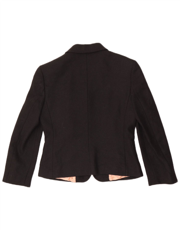 Sisley Damen-Blazerjacke mit 3 Knöpfen, IT 46, große schwarze Wolle