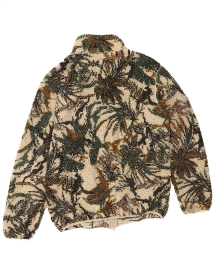 Vans Herren Fleecejacke UK 38 Mittelgrünes Blumenmuster aus Polyester