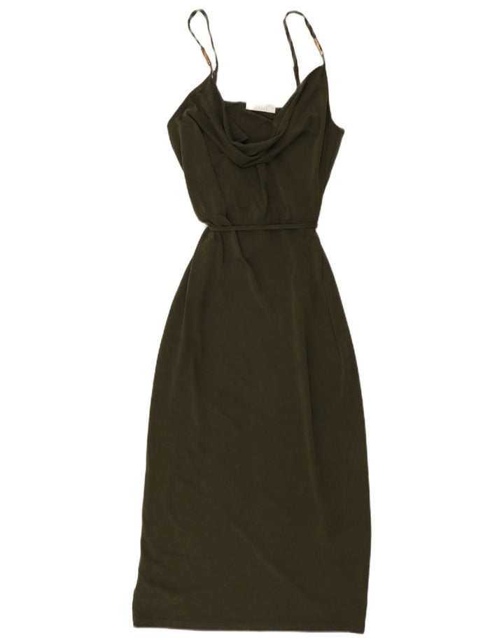 OASIS Womens Slip Dress UK 12 Medium Khaki Modal