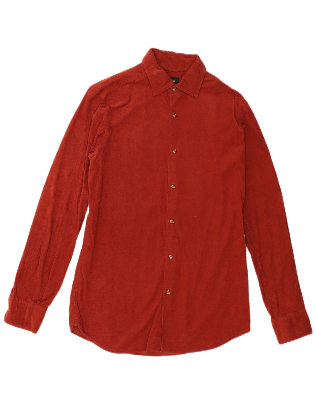 Massimo Dutti Herren-Cordhemd, klein, rote Baumwolle