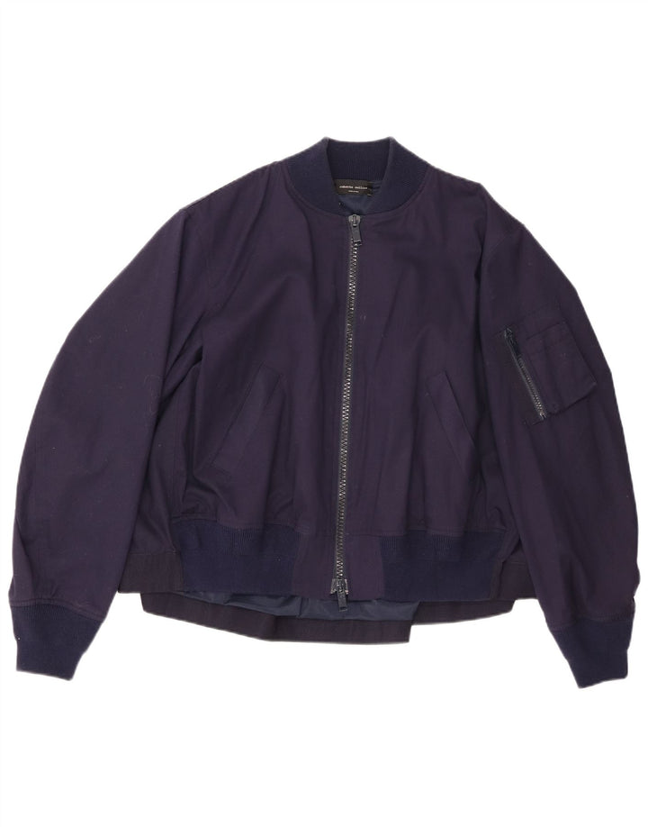 Roberto Collina Herren Bomberjacke UK 36 Small Marineblau Baumwolle