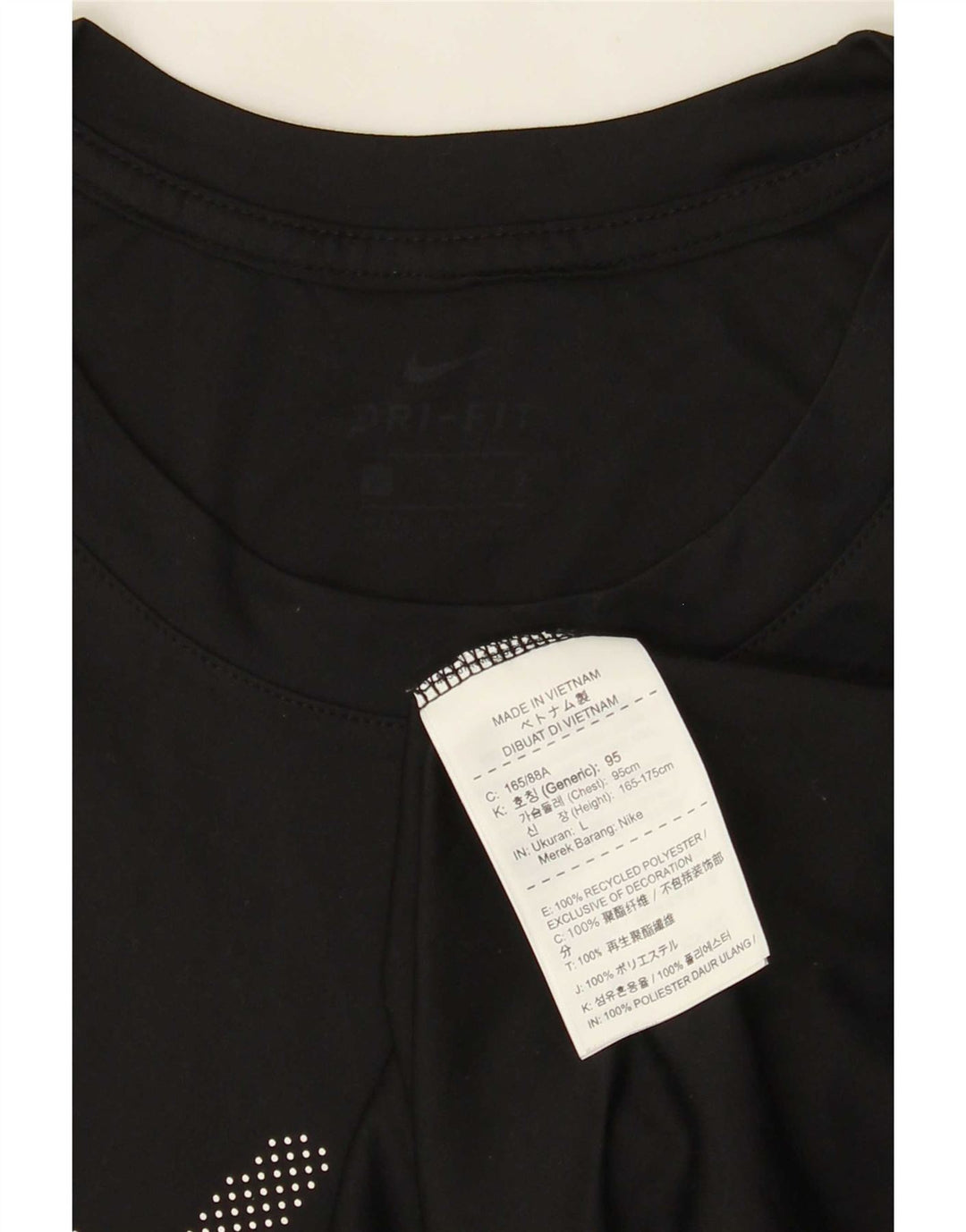 Nike Herren Dri Fit Grafik-Weste-Oberteil, groß, schwarzes Polyester
