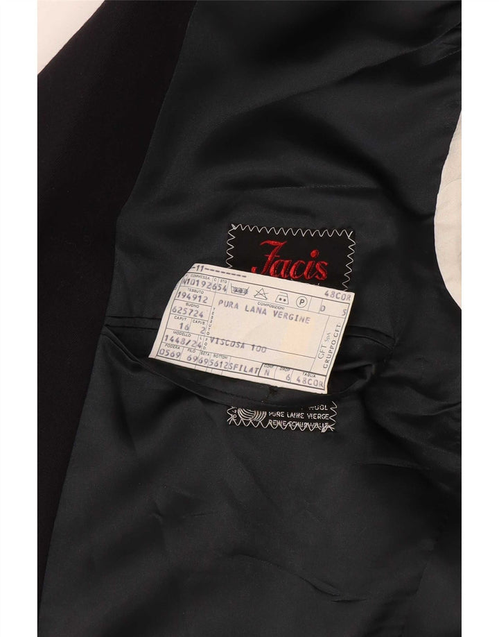 Facis Zweireihiger Herren-Blazer IT 48 Mittelmarineblaue Schurwolle